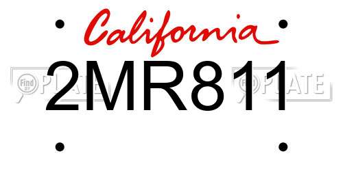 2MR811 California License Plate