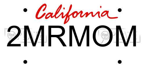 2MRMOM California License Plate