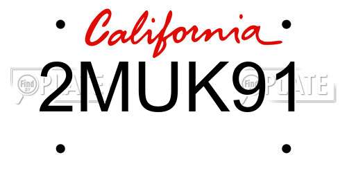 2MUK91 California License Plate