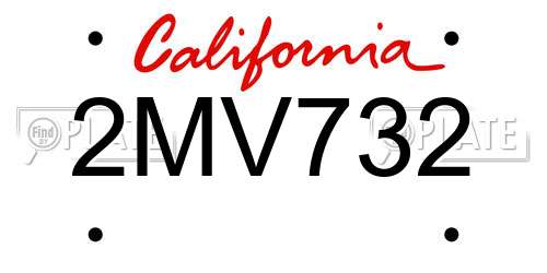 2MV732 California License Plate