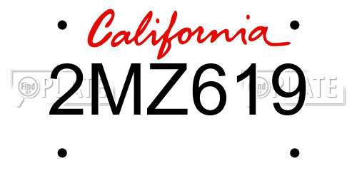 2MZ619 California License Plate