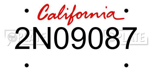2N09087 California License Plate