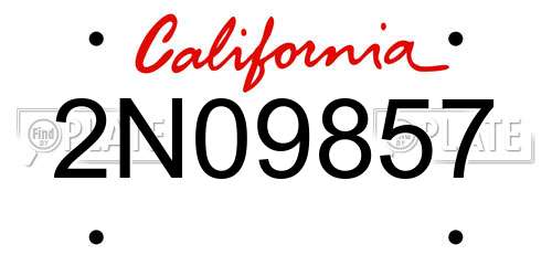 2N09857 California License Plate