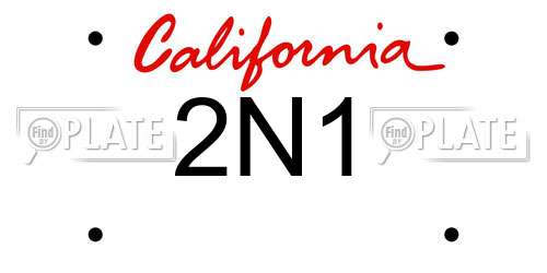 2N1 California License Plate