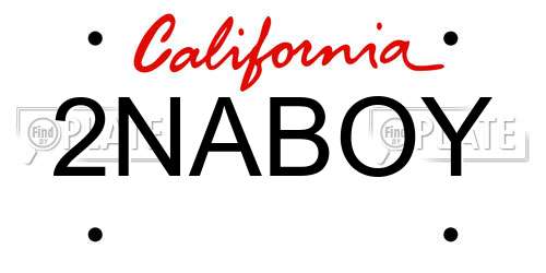 2NABOY California License Plate