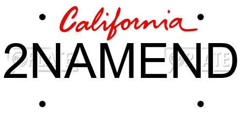 2NAMEND California License Plate