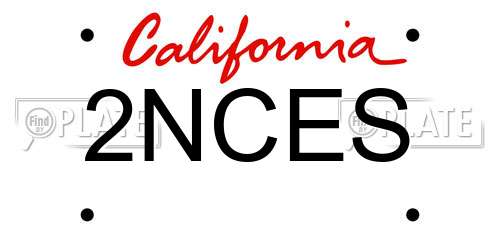 2NCES California License Plate
