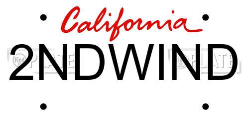 2NDWIND California License Plate