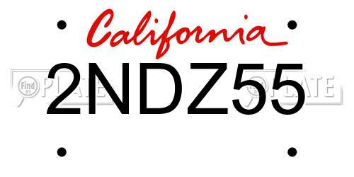 2NDZ55 California License Plate
