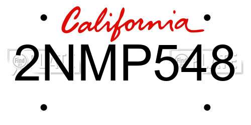 2NMP548 California License Plate