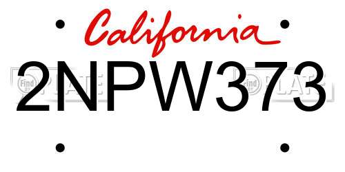 2NPW373 California License Plate