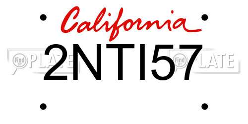 2NTI57 California License Plate