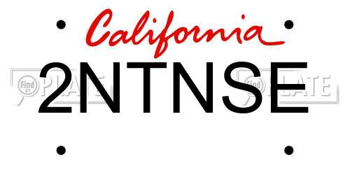 2NTNSE California License Plate