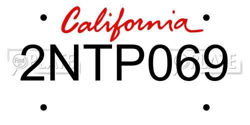 2NTP069 California License Plate