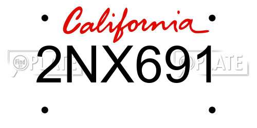 2NX691 California License Plate