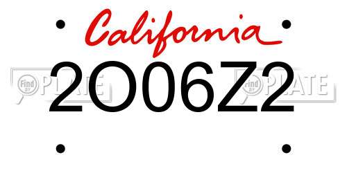 2O06Z2 California License Plate
