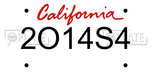 2O14S4 California License Plate