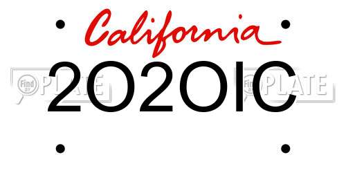 2O2OIC California License Plate
