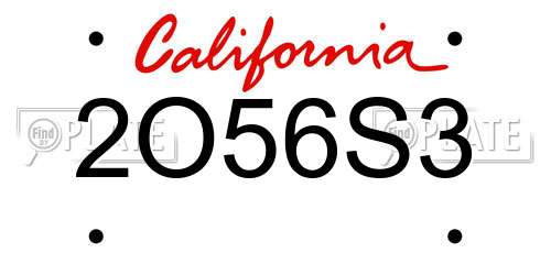 2O56S3 California License Plate