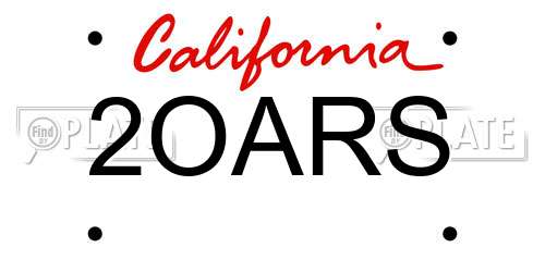 2OARS California License Plate