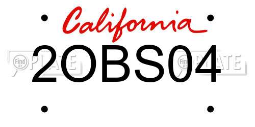 2OBS04 California License Plate