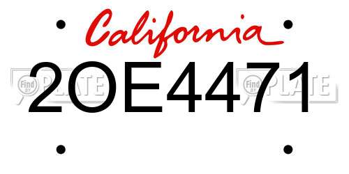 2OE4471 California License Plate