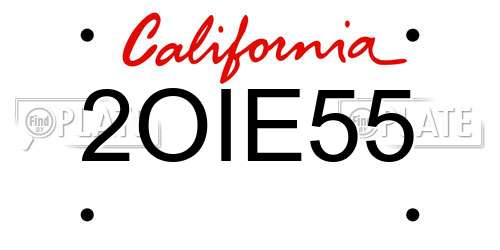 2OIE55 California License Plate