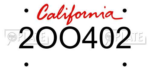 2OO402 California License Plate