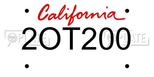 2OT200 California License Plate