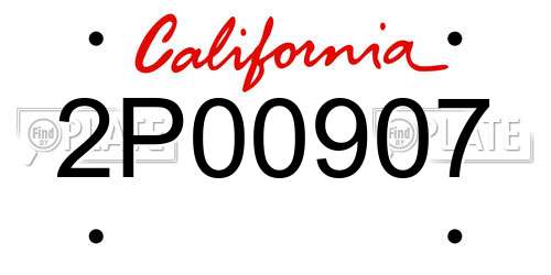 2P00907 California License Plate