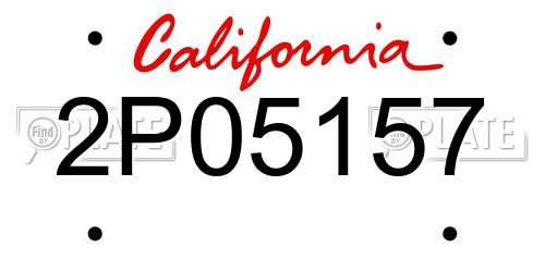 2P05157 California License Plate