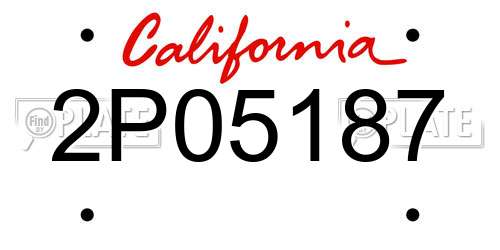 2P05187 California License Plate
