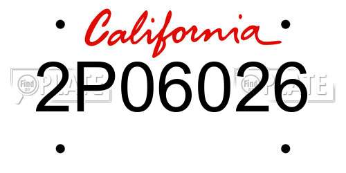 2P06026 California License Plate