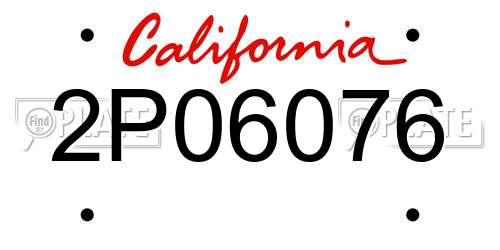 2P06076 California License Plate