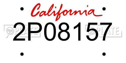 2P08157 California License Plate