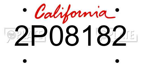2P08182 California License Plate