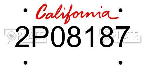 2P08187 California License Plate