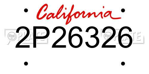 2P26326 California License Plate