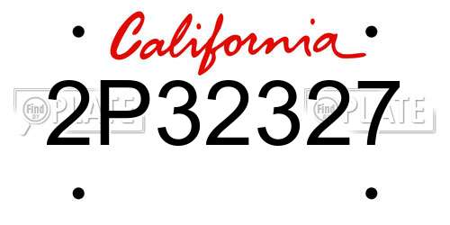 2P32327 California License Plate