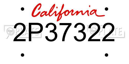 2P37322 California License Plate