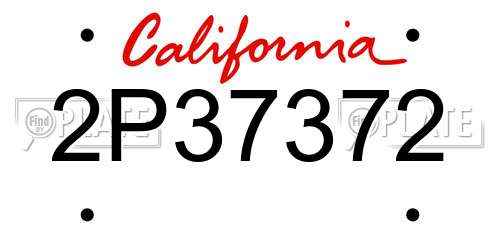 2P37372 California License Plate