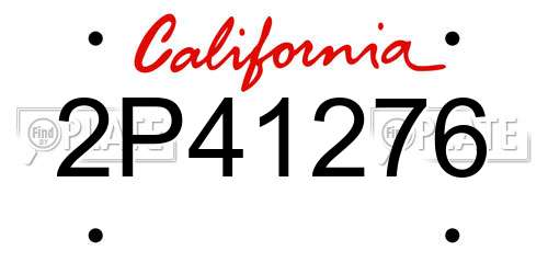 2P41276 California License Plate