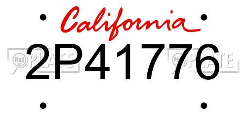 2P41776 California License Plate