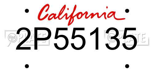 2P55135 California License Plate