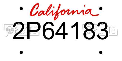 2P64183 California License Plate