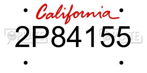 2P84155 California License Plate