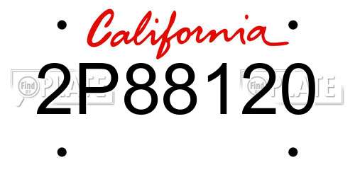 2P88120 California License Plate