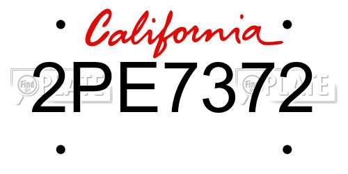 2PE7372 California License Plate