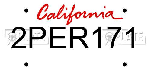 2PER171 California License Plate