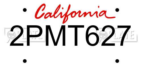 2PMT627 California License Plate